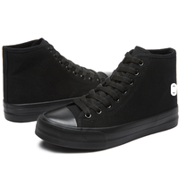 Chaussures en toile noires à prix bas personnalisées, tendance, à la mode, à tige haute, dernier design, pour femmes
