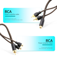 Cable Adaptador Divisor RCA Chapado en Oro con Doble Blindaje OFC, 1 Hembra a 2 Machos / 1 Macho a 2 Hembras, Cable de Audio para Auto de 30 cm