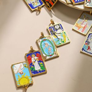 Commercio all'ingrosso 304 in acciaio inox ciondolo retrò gocce d'olio colorato re bacchetta ciondoli strega ciondoli - Product Image 1