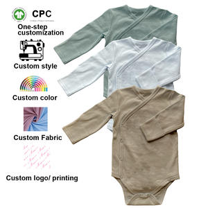 Body de Algodón Orgánico Personalizado para Bebé Recién Nacido, Body de Manga Corta con Broches Laterales para Bebé <span class=keywords><strong>Prematuro</strong></span>, Kimono Unisex para Bebé - Product Image 6