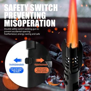 Briquet torche métallique rechargeable écologique en gros, à gaz butane, flamme bleue coupe-vent, pour barbecue et cigarettes, coffret cadeau pour offres promotionnelles - Product Image 5