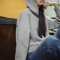 Sweat-shirt décontracté pour femme Maden, style vintage, doux, en tissu côtelé Air-Layer, uni, à épaules tombantes, coupe oversize, manches longues, collection Printemps, prêt à expédier