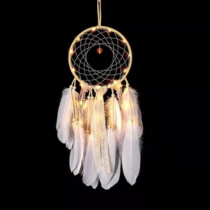 Capteur de rêves en gros, décoration de plumes, petit bricolage fait à la main, fournitures pour voiture, salon - Product Image 1