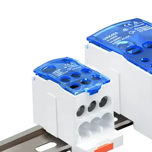 UKK 160A Din Rail Bus Bar boîte de Distribution d'alimentation borniers à vis bloc de Distribution haute tension