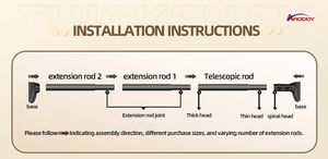Barres de rideaux ARODDY 2.6-3.5m tringles à rideaux métal acier ensembles poteaux tringle à <span class=keywords><strong>rideau</strong></span> de <span class=keywords><strong>douche</strong></span> <span class=keywords><strong>télescopique</strong></span> vente en gros - Product Image 4