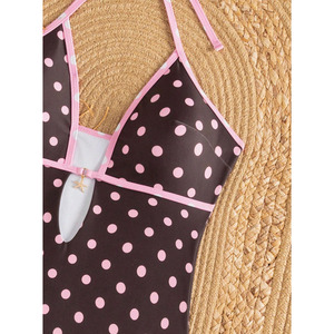 Costume da bagno intero sexy a pois con scollo all'americana, nuovo modello 2026, scollo a V profondo, taglio alto, per l'estate, la spiaggia, il spa e le feste - Product Image 2