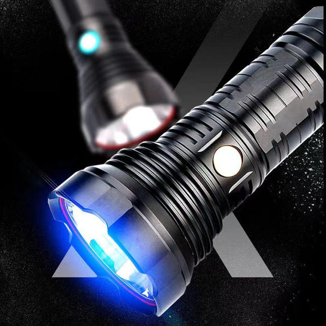 Adjustable Tactical Torch LED Flashlight Rechargeable with USB Charging Factory Waterproof Aluminum Alloy Body for Emergency Use