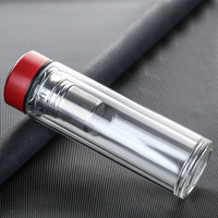 Bouteille d'eau à Double paroi en verre Borosilicate, verre de Sport écologique, infuseur de fruits avec couvercle d'affichage de la température