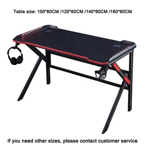Mesa larga de acero fuerte para videojuegos, juego de escritorio y silla con luz LED, OEM, RGB, precio barato - Product Image 4