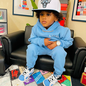 Custom Logo <strong>Boys</strong> <strong>Clothing</strong> Sets Cotton Embroidery Kids Hoodie Vintage Pullover No String Print Sweatpants and Hoodie Set Children - Product Image 5