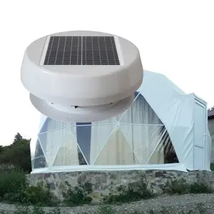 Ventilasi kipas atap ventilasi pendingin, ekstraktor tenaga surya 25W 14 inci untuk atap tenda Dome