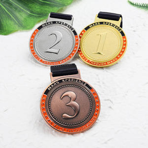 Runde goldene versilberte kupfer beschichtete Prägung 1. 2. 3. Platz Auszeichnung Sport medaillen 20 Jahre Fabrik Custom Medaille für Souvenirs - Product Image 2