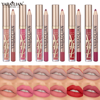 Gloss à lèvres hydratant de marque propre, maquillage liquide pour les lèvres OEM, vente en gros, brillant à lèvres transparent et riche, fini mat pur, hydratant, rose 2 en 1