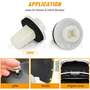 Clips de nailon reutilizables para coche Winning Journey, para Nissan Infiniti 63846-5V000 01553-09241 85099-1MA0A, juego de 40 piezas - Product Image 3