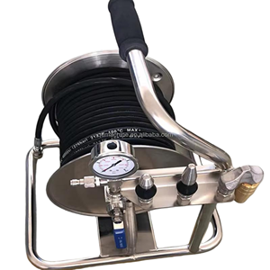 Carrete de manguera de lavado a presión de construcción de acero con marco fuerte al por mayor 5000 PSI con capacidad de 60m nuevas piezas de equipo de <span class=keywords><strong>limpieza</strong></span> - Product Image 3