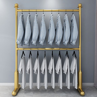 Simple moderne maison porte-manteau Double couche cintre sur pied salle de bain balcon tige réglable séchage peu encombrant