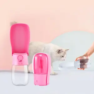 Manufacturer wholesale Pet Travel Plastic Feeding foldable dog water bottle with filter 300ml 550ml