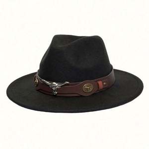 Sombrero de Fieltro de Invierno, Color Sólido, Estilo Fedora, Ala Ancha, Tela de Lana, Logotipo Personalizado para Mujer - Product Image 5