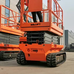 Battery Powered 6-18m Electric Movable Scissors Construction Lift Hydraulic Mobile Electric Tracked Scissor Lift