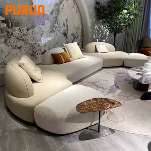 Puruo nordico italiano designer in vera pelle divano Coach braccio basso design retrò <span class=keywords><strong>Set</strong></span> di mobili da soggiorno <span class=keywords><strong>Set</strong></span> di divani - Product Image 3