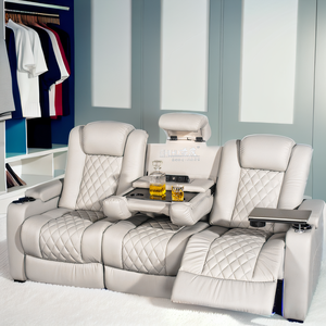Combinaison d'unité électrique de sofa de <span class=keywords><strong>cinéma</strong></span> à la maison en cuir véritable moderne pour le siège de <span class=keywords><strong>cinéma</strong></span> de salon - Product Image 2