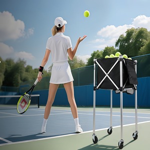 Chariot de rangement portable en alliage d'aluminium pour pickleball, chariot d'entraînement pliable pour pickleball, panier de ramassage de balles, certifié USAPA pour l'entraînement - Product Image 6