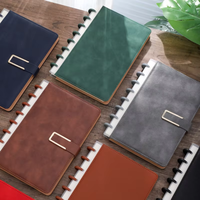 Carnet de notes A5 personnalisable éco-responsable à spirale, couverture rigide en cuir noir avec boucle métallique – Meilleures ventes