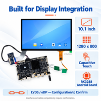 Kit Layar Sentuh Kapasitif TFT LCD 10,1 Inci 1280x800 dengan Papan Android RK3288 untuk HMI dan Terminal Layanan Mandiri