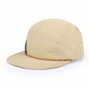 Factory OEM/ODM Custom Waterproof Unisex Adult Baseball Caps Sports Running Camp Cap 7 Panel Custom Logo <b>Flat</b> Bill Rope <b>Hat</b> - Product Image 4