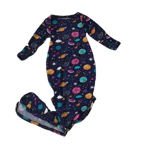 Pyjama 1 pièce en bambou pour bébé, vêtements de nuit, motif univers, nouveau modèle,