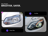 Conjunto de Faros Delanteros LED con Luces de Circulación Diurna y Señales de Giro, Accesorios para Automóviles, Repuesto para Ford Focus 3 2012-2014