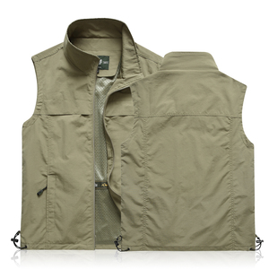 कई जेबों रंग आकार बैज अनुकूलन काम आउटडोर बनियान का समर्थन करें - Product Image 3
