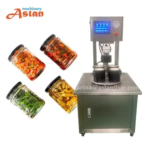 2024 Semi-automatic chili paste glass jar vacuum capper glass square bottles six-sided bottles vacuum capping machine