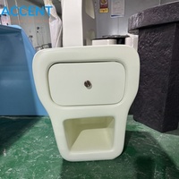 Mesita de Noche Retro Estilo Espacial, Mesa Auxiliar Moldeada en FRP, Mueble Minimalista Color Crema para Dormitorio, Gabinete de Noche para Hotel Boutique, Ideal para Proyectos