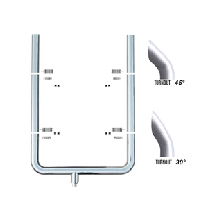 6 pouces <span class=keywords><strong>45</strong></span> degrés en acier inoxydable 304 Turn Out Top Style Kits de pile d'échappement pour Peterbilt Kenworth - Product Image 1