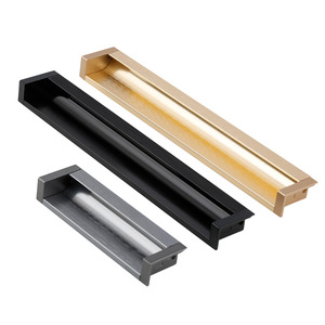LCCDIS Aluminum Alloy Recessed Cabinet Handle Rectangle Minimalist Design For Kitchen <b>Wardrobe</b> Furniture <b>Hardware</b> - Product Image 3