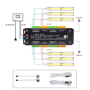 Controlador de inducción de luz de escalera anticortocircuito de 32 pasos, controlador LED con sensor de escalera, novedad - Product Image 2