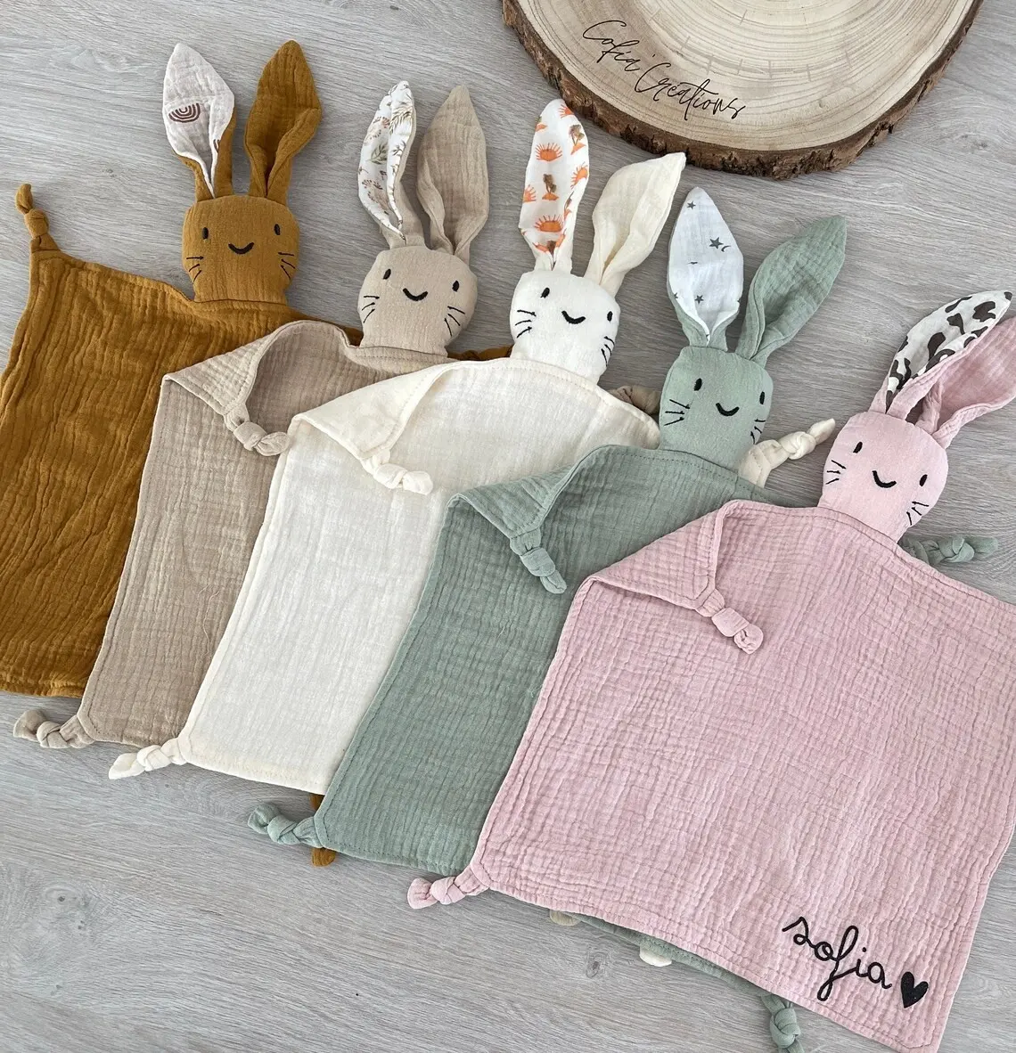 Индивидуальное одеяло из кролика, двойная марлевая хлопковая Пеленка, подарок для рождения