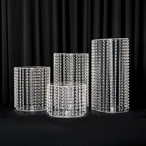 Lampadario di cristallo di cerimonia nuziale del basamento della torta per la cerimonia nuziale decorazione della tavola - Product Image 4