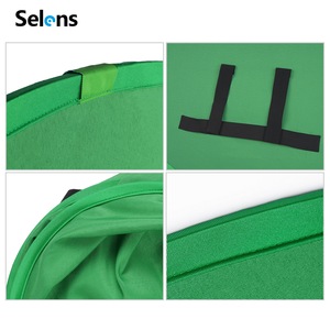 Selens 150cm Toile de fond circulaire pop-up pliable vert-bleu 2-en-1 double face pour Zoom et diffusion en direct - Product Image 3