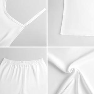 Conjunto de pijama de camisola con estampado personalizado para mujer, pijama de tirantes de tela rota de punto para verano y otoño para primavera - Product Image 6