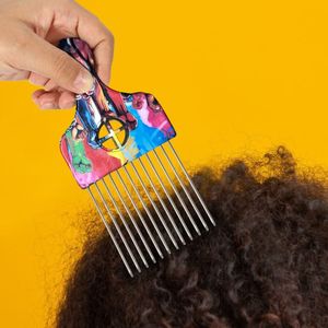 Su misura ago barbiere in plastica Afro forchetta per capelli pettine in metallo di alta qualità forchetta pettine per capelli - Product Image 2