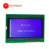 Modul LCD Grafis Kustom 240x128 STN Biru Negatif COB T6963C Paralel 5V Lampu Latar Putih SMG240128A6 untuk Industri