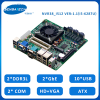 Carte mère NAS Mini-ITX 12*SATA3.0 Core I5-6287U DDR3L 8 Go de RAM 1600 MHz pour stockage informatique NAS