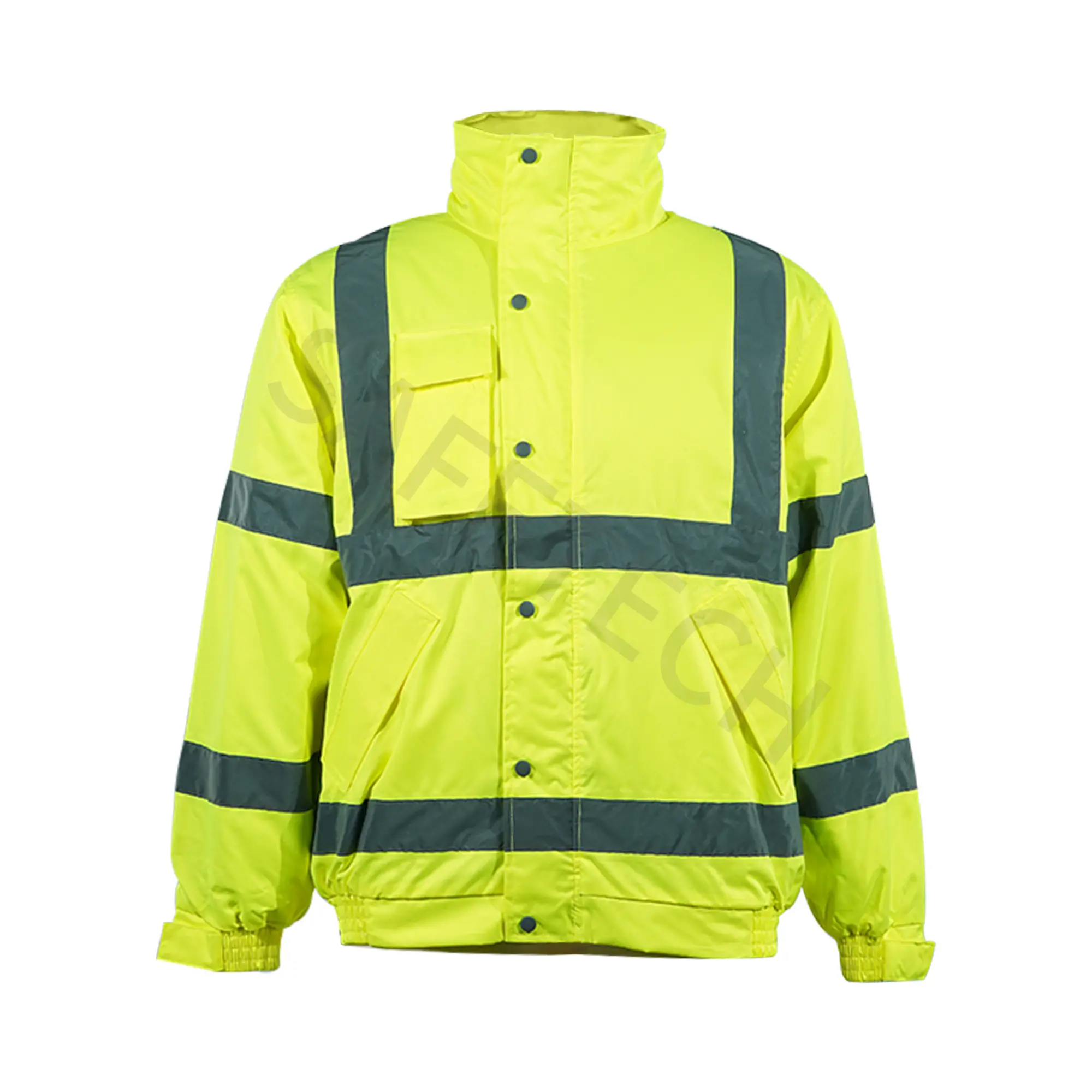 Oi Viz Rain Jacket para Construção Reflective Raincoat 100% Poliéster 300D Oxford Custom Logo Waterproof Camping para Homens
