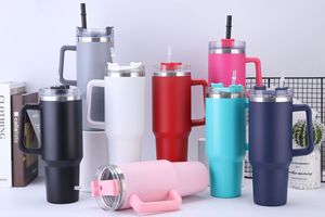 40oz Insulated Stainless Steel <b>Thermal</b> with Straw Vacuum Custom Travel Portable Cups with Handle Tumbler <b>Mug</b> - Product Image 6