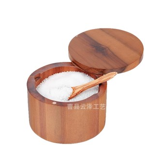 Cross-border wooden <b>spice</b> <b>jars</b>, <b>spice</b> boxes, kitchen tools, wooden storage boxes, condiment storage containers, wooden salt - Product Image 5