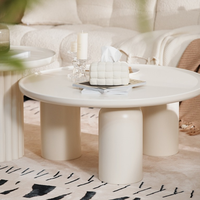 Table basse ronde de style crème française, simple, petite, pour salon familial, table basse créative pour séjour