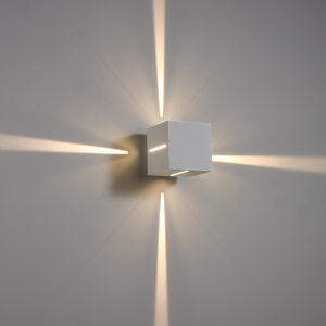 Lámparas led cuadradas de pared blancas para uso residencial, montadas en superficie de 4 vías, 12W - Product Image 1