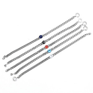 yunnique Steel Wings Titanium Steel Chain <b>Bracelet</b> With <b>Red</b> Gem Bezel Setting Fashion Jewelry For Men And Women - Product Image 2